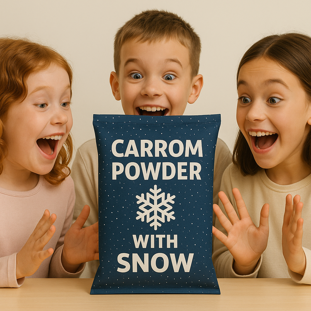 SkySmooth™ Glas-Carrom-Board – Komplett-Set 30-Zoll-Edition (74 × 74 cm)