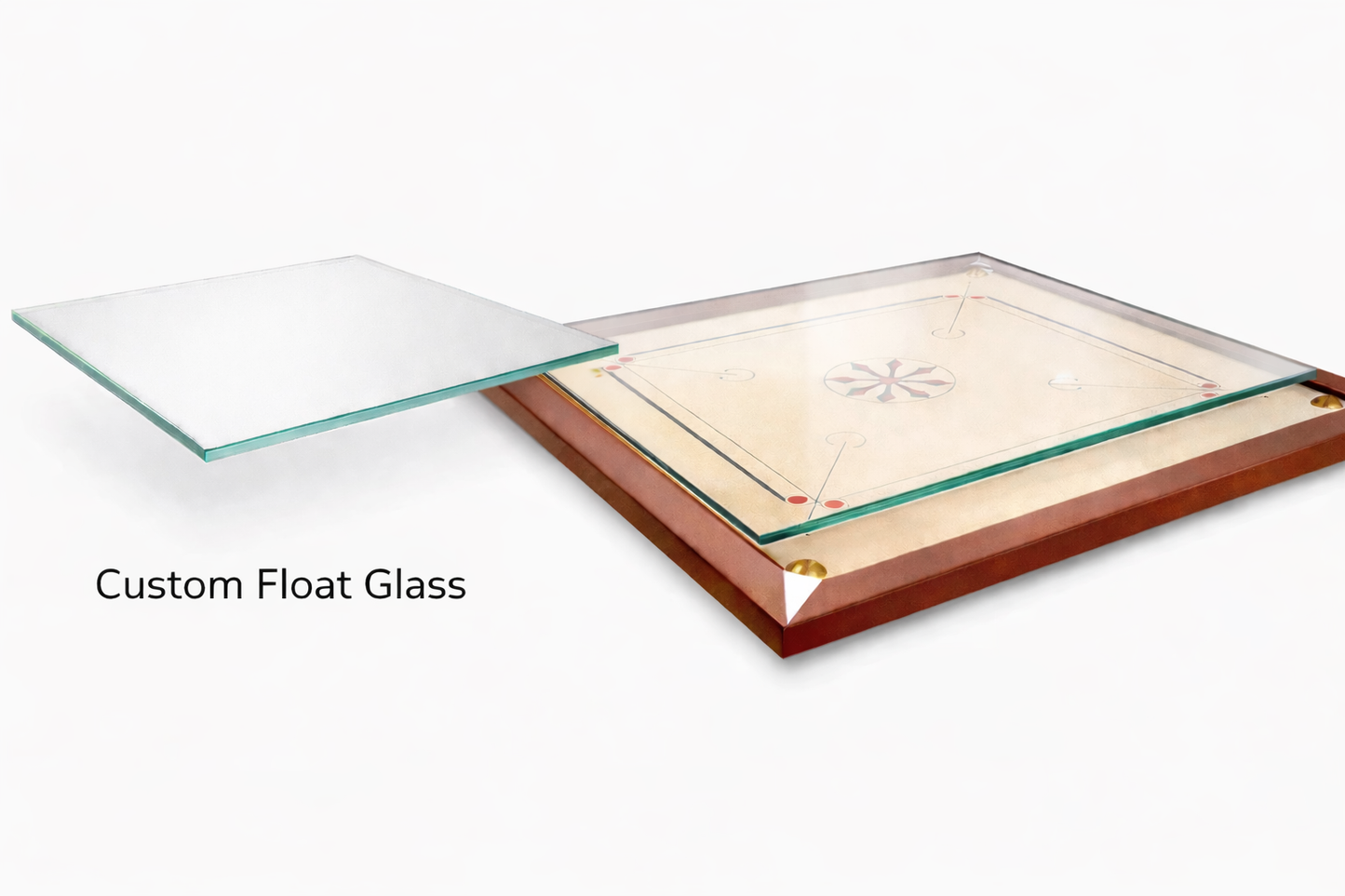 SkySmooth™ Glass Carrom Board - Complete Set 30" Edition (74 × 74 cm)