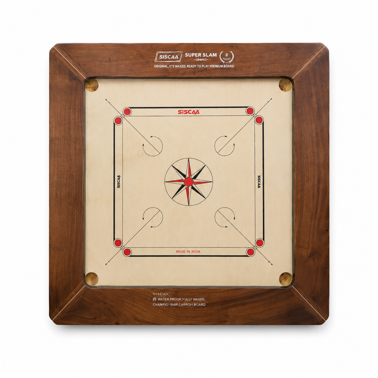 SISCAA™ Original Turnier-Carrom-Board – 30-Zoll Championship Edition Kompett Set (74 × 74 cm)