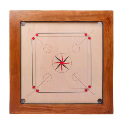 SkySmooth™ Glas-Carrom-Board – Komplett-Set 30-Zoll-Edition (74 × 74 cm)
